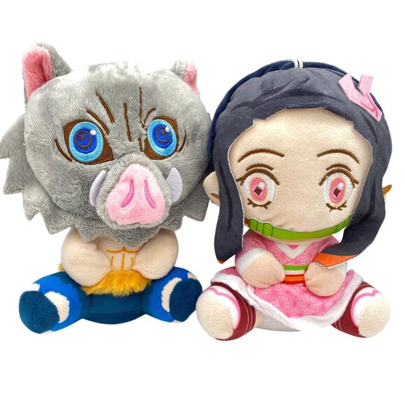 Demon Slayer Nezuko Kamado &  Inosuke Hashibira plush window hanger stuffie stuf - Picture 1 of 7